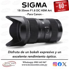 Lente Sigma 18-35mm. F/1.8 HSM Art p/ Canon